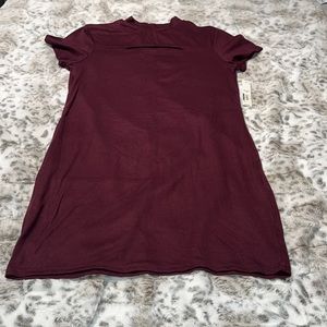 Burgundy tshirt dress
